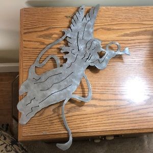 Angel with horn Wrought laser cut steel 17.5” x 11”